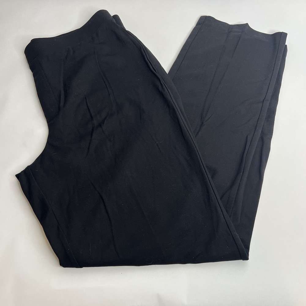 Susan Graver Everyday Liquid Knit Pull On Pants Black M Medium QVC‎